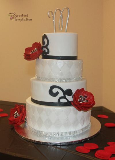 Black and White Wedding Cake - Cake by The Sweetest Temptation