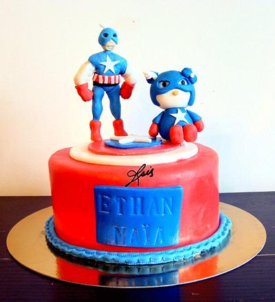 Capitain America and Kitty - Cake by Isis Patiss'Cake