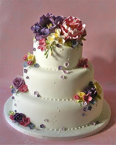 Cottage Garden wedding cake - Cake by Lynette Horner