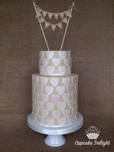 Vintage Hearts - Cake by Cupcake Delight