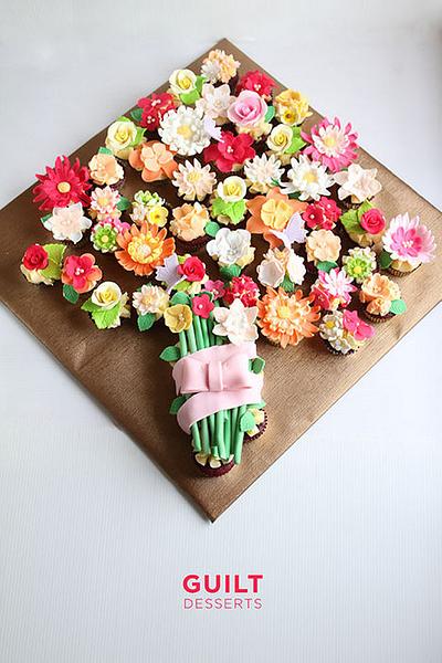 Flower Cupcakes Bouquet - Cake by Guilt Desserts