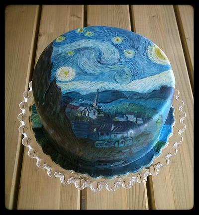 Van Gogh "starry night"  - Cake by Sugar Addict by Alexandra Alifakioti