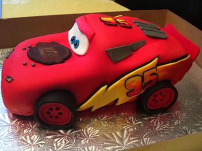Lightning McQueen in the making... - Cake by Gretl
