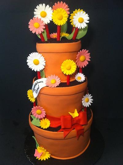 Pot of Daisies Cake - Cake by Nikki Belleperche