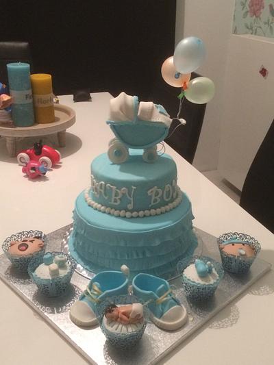 Baby "boy" shower, cake - Cake by Anni C