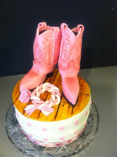 Pink Cowgirl Boots - Cake by Karen Seeley