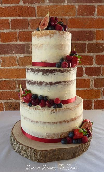 Semi Naked Vegan Wedding Cake in Dorset - Cake by LucieLovesToBake
