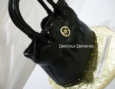 Michael Kors Black Leather Purse Cake - Cake by DeliciousDeliveries