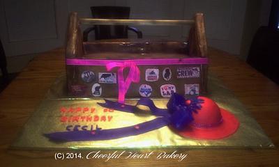 Toolbox cake with Red hat - Cake by LeAnn Wheat