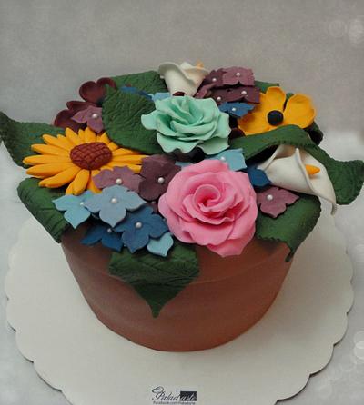 Flower Pot cake - Cake by Paladarte El Salvador