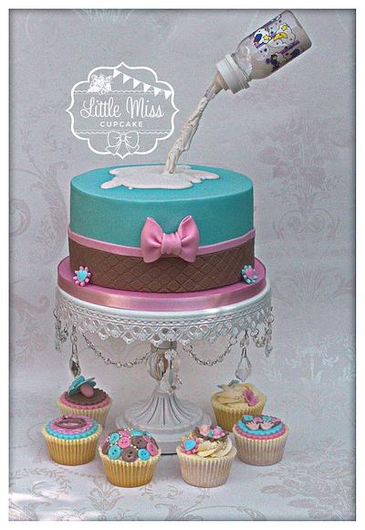 Gravity Defying Baby Bottle Cake - Cake by Little Miss Cupcake