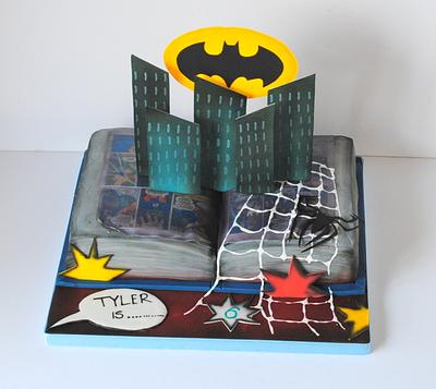 Superhero Pop-up Book  - Cake by The Cornish Cakery