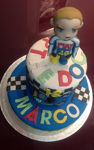 Moto gp Valentino Rossi cake - Cake by Sarah Kay Sugar