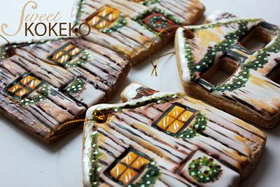 Houses on Christmas Time Cookies - Cake by SweetKOKEKO by Arantxa