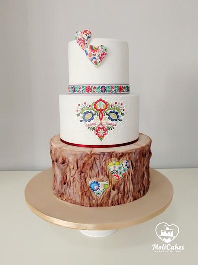 Folk wedding cake  - Cake by MOLI Cakes