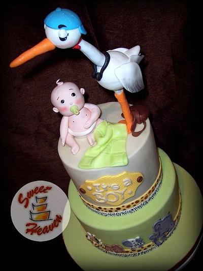 Stork & Baby - Cake by Sweet Heaven Cakes