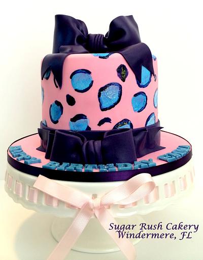 Pink, purple, and blue leopard print - Cake by FLSugarRush