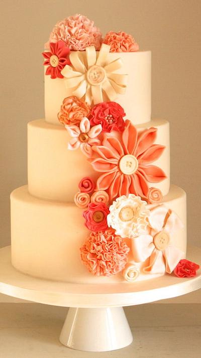 Fabric Flower Cake - Cake by Sada Ray