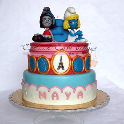 Vexy VS Smurfette (from The Smurfs 2 - The movie) - Cake by Eliana Cardone - Cartoon Cake Village