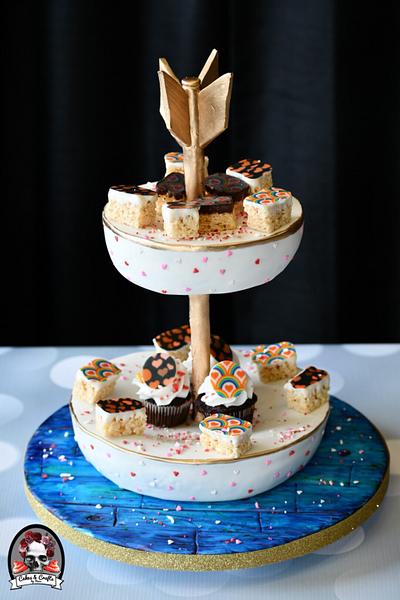 Gravity Defying Serving Tray Cake  - Cake by Cakes & Crafts by Kass 