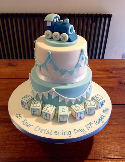 Boys christening cake - Cake by Cakes Honor Plate