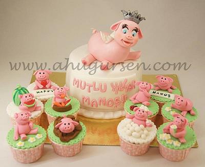ANGEL PIG CAKE&CUPCAKE - Cake by ahugursen