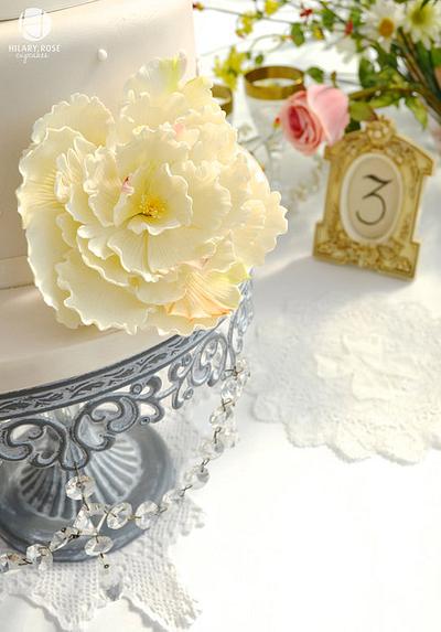 Open Peony Rose - Cake by Hilary Rose Cupcakes