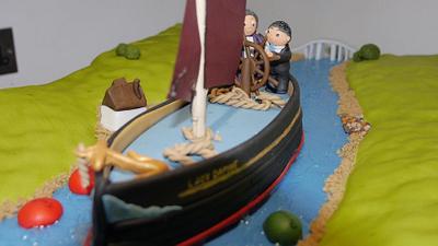 Funeral cake, river barge down the river orwell - lady daphne - Cake by Krumblies Wedding Cakes