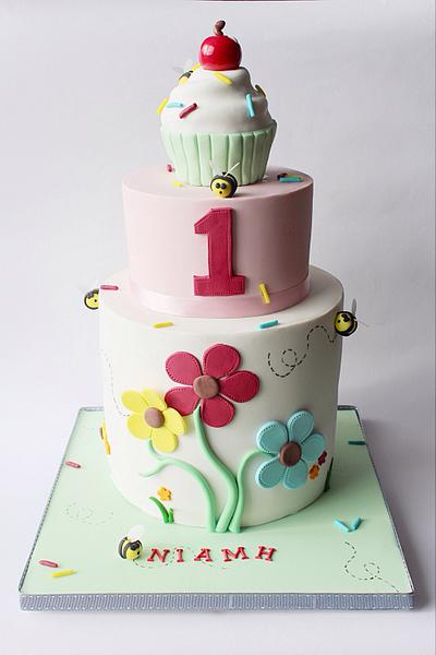 Girls first birthday cake - Cake by Elaine Boyle....bakemehappy.ie