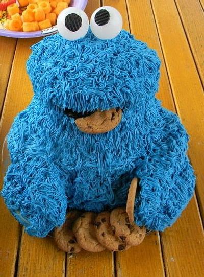 Cookie Monster, birthday cake - Cake by Kira