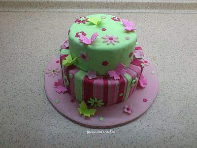 colorful butterflies cake  - Cake by Yasmina