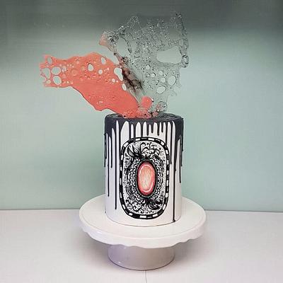 "Zentangle" handpainted cake - Cake by Larissa Ubartas