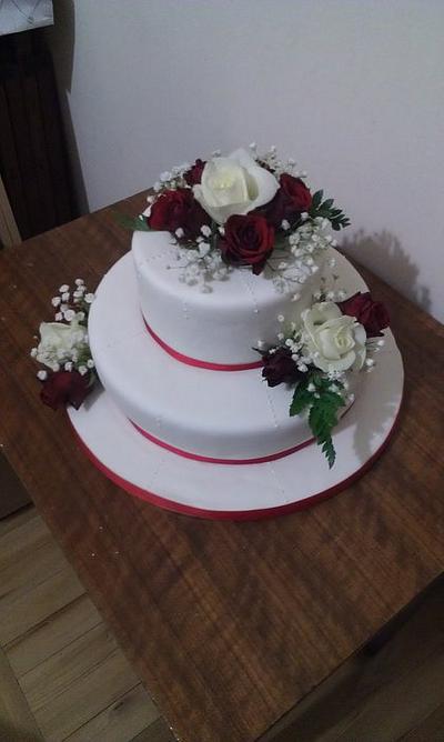 My Red and White Wedding cake - Cake by sara__11