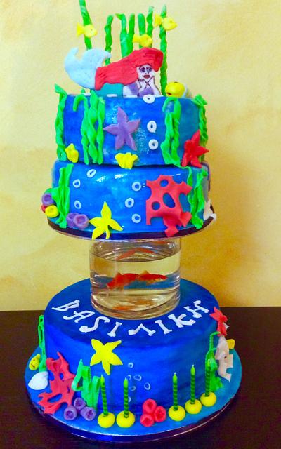 Ariel cake with real fishes !! - Cake by Dora Th.