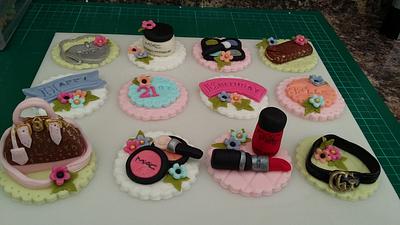 Girly cupcake toppers - Cake by Karen's Kakery