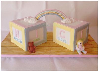 Twins 1st Birthday - Cake by Michelle Singleton