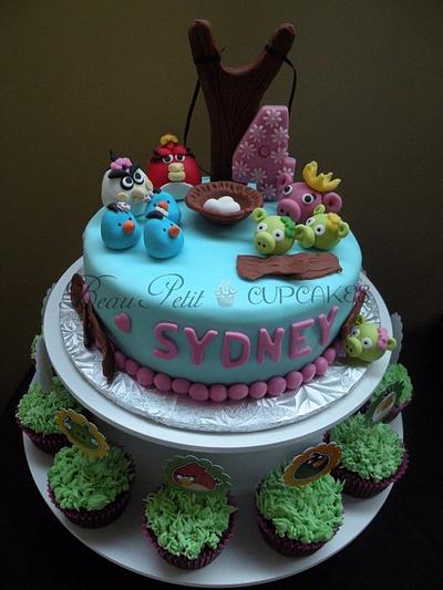 Girly Angry Birds - Cake by Beau Petit Cupcakes (Candace Chand)