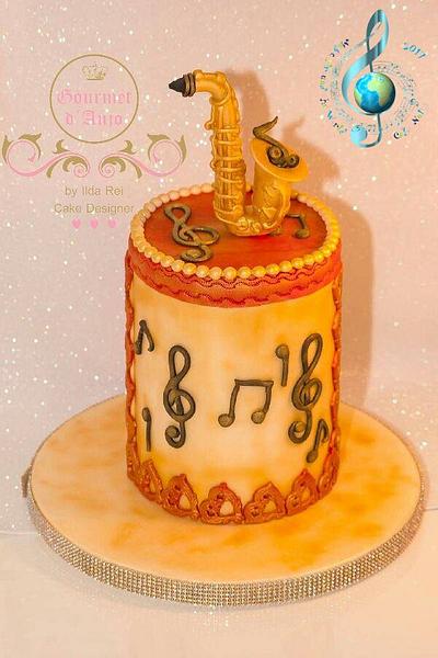 Saxofone- Music Around the World- Cake Notes 2017 - Cake by Gourmet de Anjo by Ilda Rei