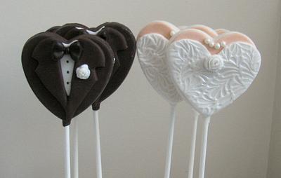 Bride & Groom Chocolate Pops - Cake by Cheryl