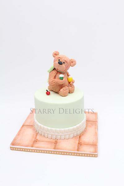 Teddy Bear cake and cupcakes , Macmillan's coffee morning - Cake by Starry Delights