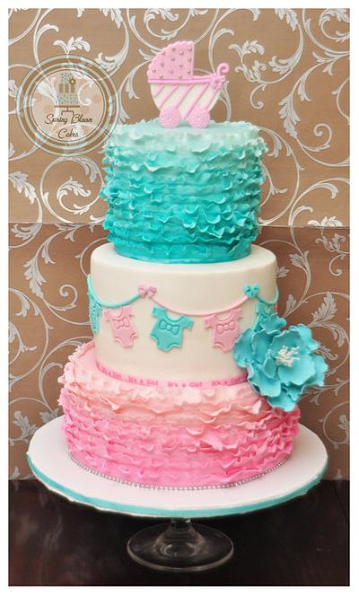 Frilly Baby Shower - Cake by Spring Bloom Cakes