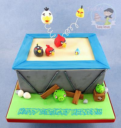 Angry Birds on a Trampoline Birthday Cake - Cake by Natasha Shomali