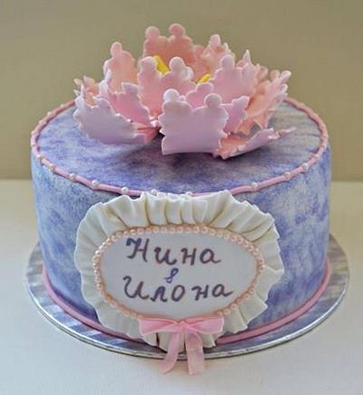 cake with peony - Cake by Nesi Cake