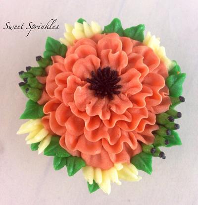 Buttercream Flower - Cake by Deepa Pathmanathan