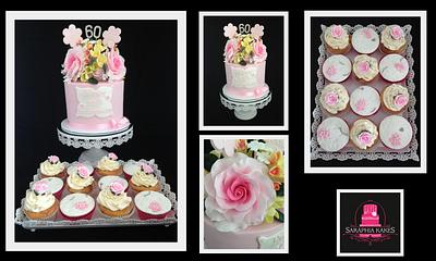 Pink Roses Anniversary Cake - Cake by Wendy - Saraphia Kakes