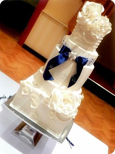 Ivory rose Wedding cake - Cake by Heavenly Angel Cakes