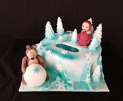 Masha and the Bear winter cake - Cake by Tirki