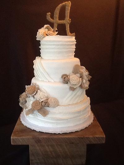Burlap with ruffles - Cake by John Flannery