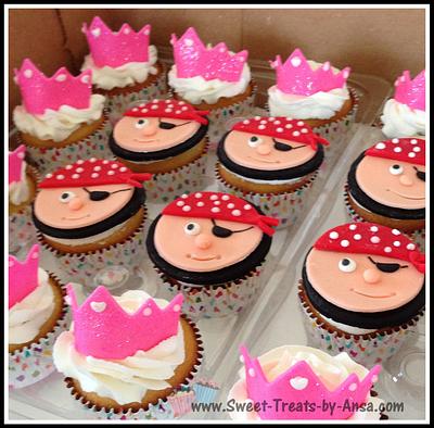Princess and Pirates theme bday cupcakes - Cake by Ansa