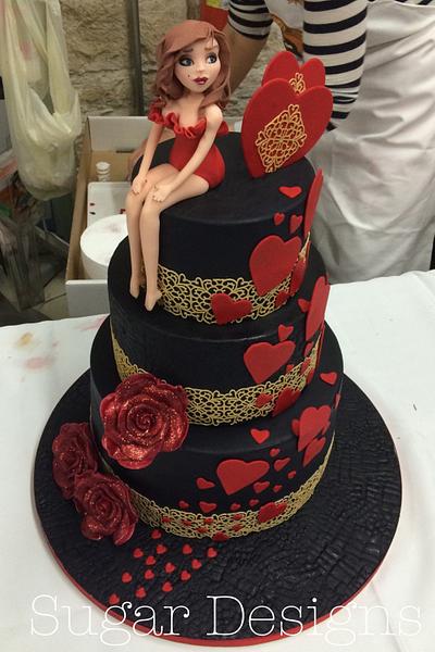 Valentine's pin up girl - Cake by Sugar Designs